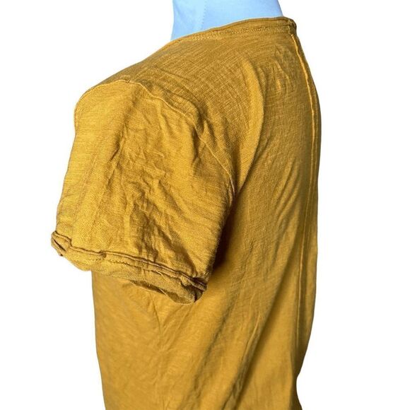 Pilcro and the Letterpress Anthro Anthropologie mustard vneck small short sleeve - Picture 6 of 8